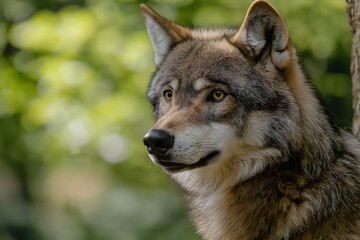 Fototapeta premium Wildlife Photography Of A Wolf, Animal Photography, Wolf Close-up, Wolf Nature Photography, Animal Portrait Photography, High Quality Wolf Image