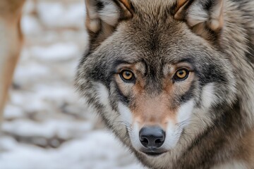 Obraz premium Wildlife Photography Of A Wolf, Animal Photography, Wolf Close-up, Wolf Nature Photography, Animal Portrait Photography, High Quality Wolf Image
