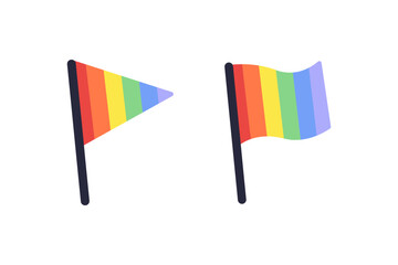 Lgbt rainbow flag set. Gender diversity, pride month, community concepts. Flat decorative vector design isolated illustration.