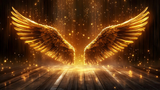 Golden Angel Wings Illustration