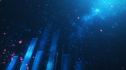 Abstract digital background with blue and pink lights.