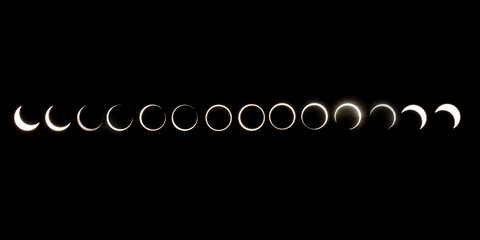 TOKYO, JAPAN - 21March 2012: A solar eclipse occurs when the Moon passes between Earth and the Sun, thereby totally or partly obscuring the image of the Sun for a viewer on Earth.