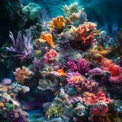 Fototapeta premium Hyperrealistic Coral Reef: Dive into a Vibrant Underwater World 2