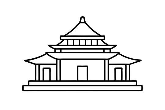 recommend clip art: taiwanese  temple  silhouette vector icon