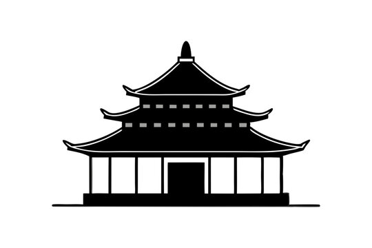 recommend clip art: taiwanese  temple  silhouette vector icon