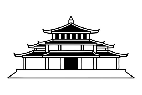 recommend clip art: taiwanese  temple  silhouette vector icon