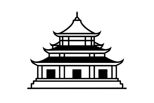 recommend clip art: taiwanese  temple  silhouette vector icon
