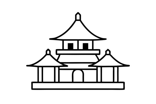 recommend clip art: taiwanese  temple  silhouette vector icon