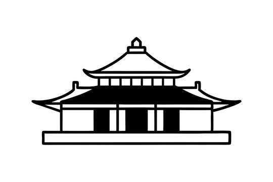 recommend clip art: taiwanese  temple  silhouette vector icon