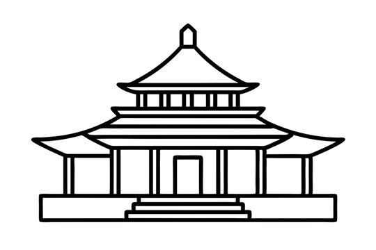 recommend clip art: taiwanese  temple  silhouette vector icon