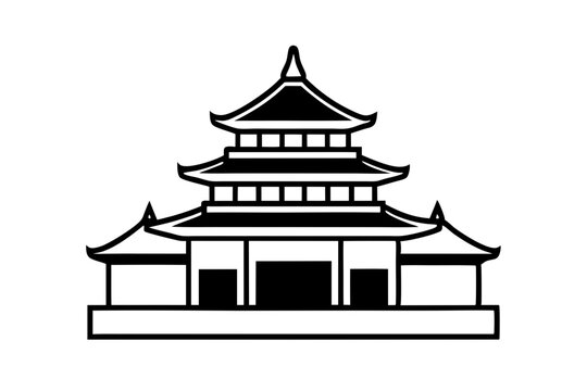 recommend clip art: taiwanese  temple  silhouette vector icon