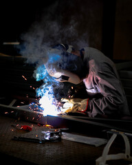 industrial welding workers