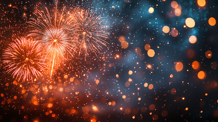 Obraz premium Outdoor Diwali celebration with colorful fireworks lighting up the night sky