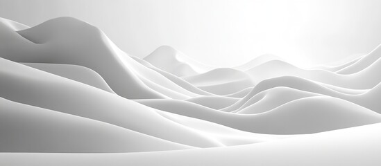 Obraz premium Abstract White Landscape. Abstract Geometric Background. White And Grey Landscape. Generate Ai Image