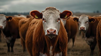 Cow Portrait in Field - Realistic Animal Photography