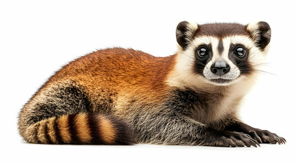 Fototapeta premium Cute Furry Animal with Striped Tail - Realistic Photograph