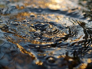 Water Ripples and Drops: A Close-Up Look at Nature's Beauty