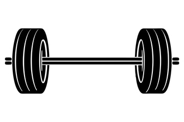 barbell  silhouette icon, barbell use bodybuilder 