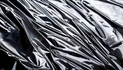 Texture noire brillante drapée, reflets métalliques, ondulé lisse. Idéal pour arrière-plan, design futuriste, textile, mode, décoration, packaging, graphisme digital, visuels modernes créatifs