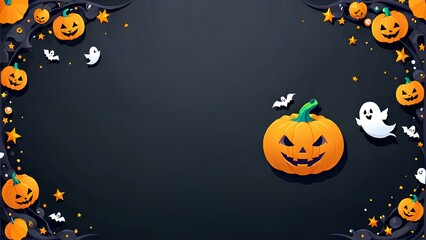 Halloween layout, Halloween copy space, Halloween card layout, Halloween pumpkin, Halloween letter paper, Halloween illustration, Halloween concept, Halloween background, Halloween banner