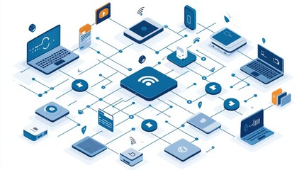 Communication network in telecommunication, focusing on seamless connectivity across devices and platforms.