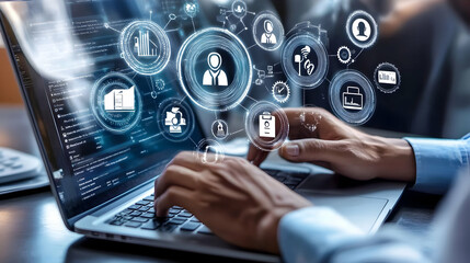 Digital Technology and Data Security Illustration