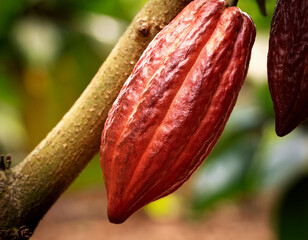 Cacao fruit on the branch