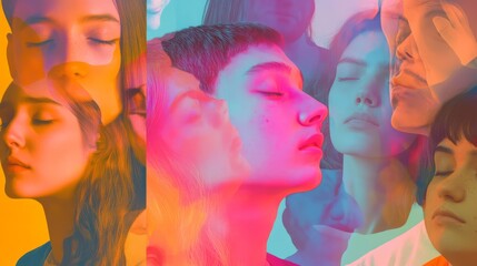 "Emotional Fusion A Colorful Exploration of Youth and Introspection"