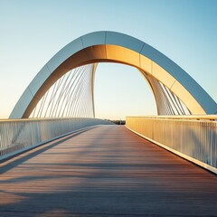 Obraz premium Modern Architectural Bridge at Sunset