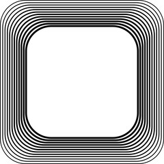 Rounded square blend line effect. Geometric shapes