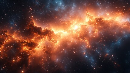 Fototapeta premium Cosmic scene depicting vibrant nebulae and star formations.