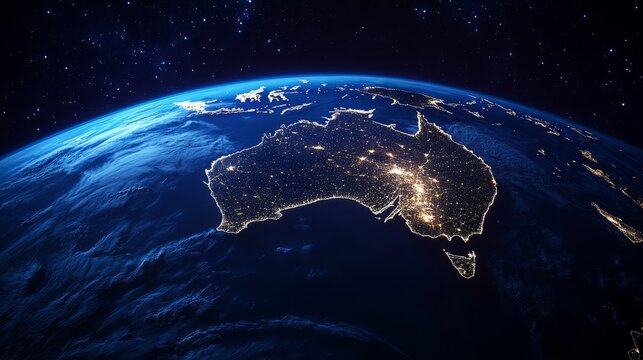 "Satellite View of Australia at Night"