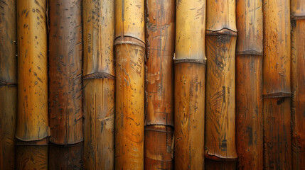 Obraz premium Closeup of Bamboo Wall