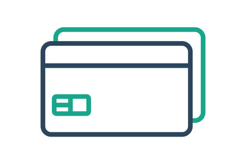 Credit card icon. line icon style. icon related to bill and payment. business elements vector illustration