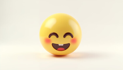 Fototapeta premium Cute emoticon happy 3D