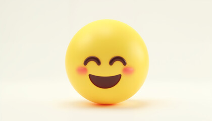Cute emoticon happy 6 face 3D