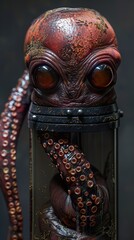 Fototapeta premium Preserved Alien Octopus Specimen in Glass Jar