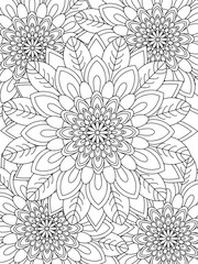 All these designs are hand-drawn and unique 
Flower Beautiful black and white illustration for adult coloring book,
This is a printable Beautiful Zentangle Coloring page for KDP Interior, POD products