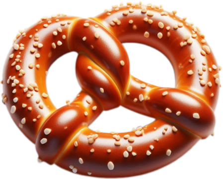 Pretzel on transparent background cutout, PNG file. Mockup template for artwork design - Powered by Adobe