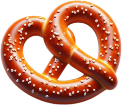 Pretzel on transparent background cutout, PNG file. Mockup template for artwork design