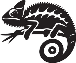 Chameleon silhouette simple vector black and white