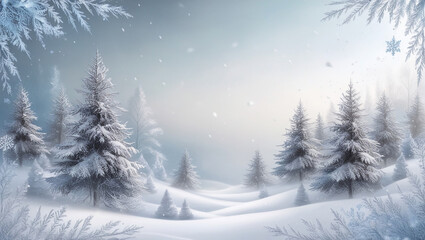 Fototapeta premium winter forest landscape