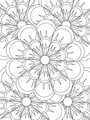 Fototapeta premium All these designs are hand-drawn and unique Flower Beautiful black and white illustration for adult coloring book, This is a printable Beautiful Zentangle Coloring page for KDP Interior, POD products