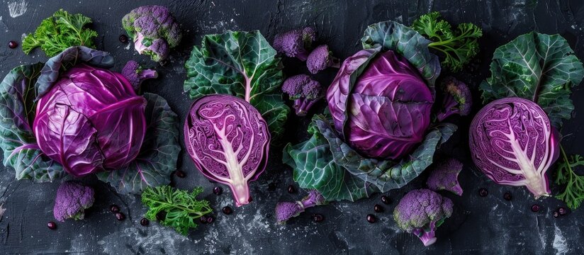 Purple Cabbage And Purple Reyhan Vegetables