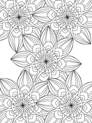All these designs are hand-drawn and unique 
Flower Beautiful black and white illustration for adult coloring book,
This is a printable Beautiful Zentangle Coloring page for KDP Interior, POD products