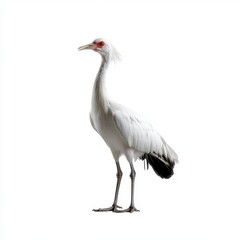 Obraz premium White Crane with Red Accent on a White Background