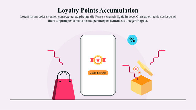 Illustration concept of accumulating loyalty points through purchases and interaction with the brand.