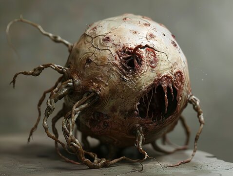 Digital Art: Creepy Alien Creature with Tentacles