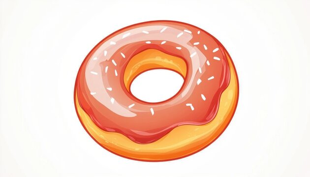 recommend clip art: Line art illustration featuring a warm gradient design of a cartoon style iced donut
