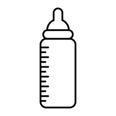 baby bottle icon, vector flat black linear illustration for web and app..eps